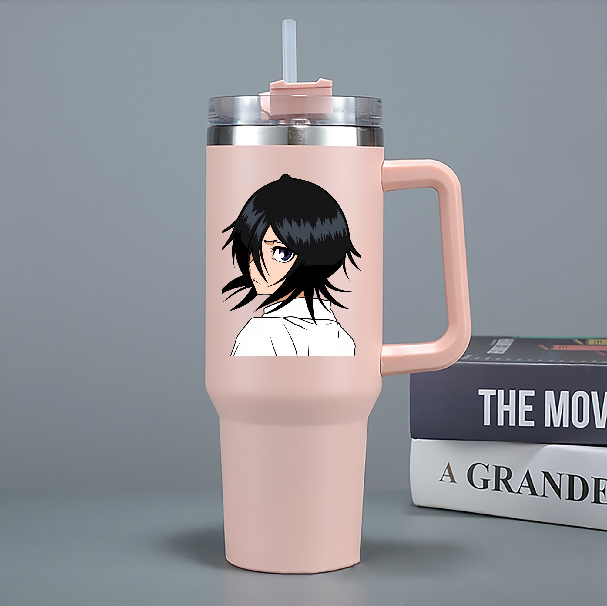 （画像用） ブリーチ 朽木ルキア BLEACH Kuchiki Rukia 1200mL車用タンブラー - クリスタルステッカー（プラスチックストロー付き）